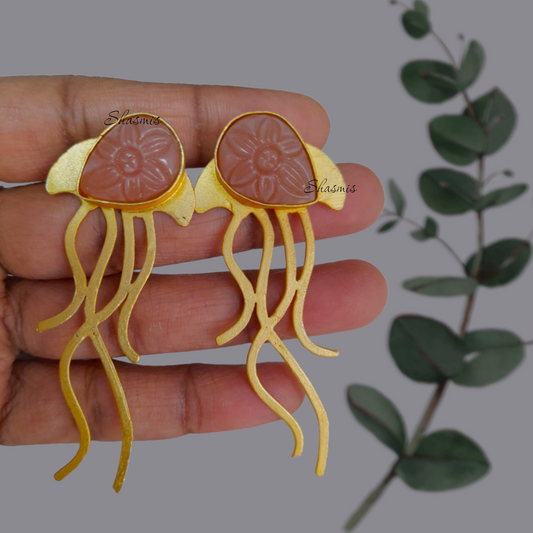 Octopus Design Gold Plated Earrings