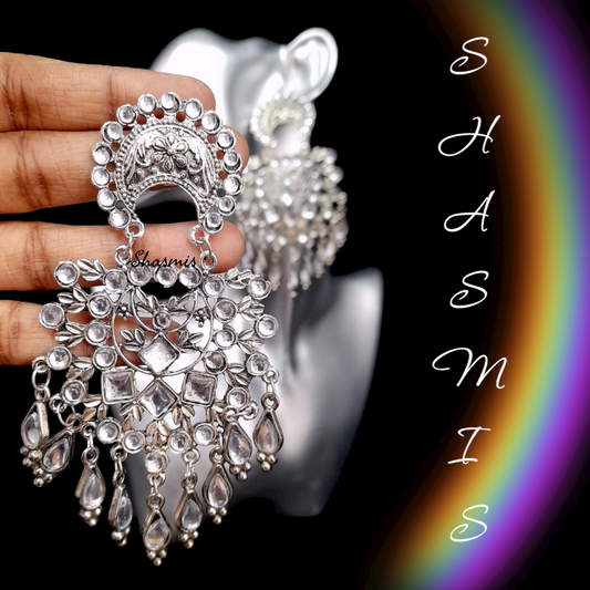 Clear Diamond With Drop Ghungroo Earrings