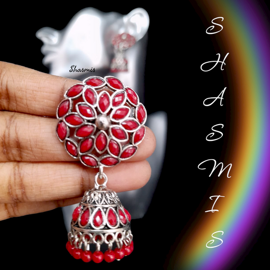 Red Colour Traditional Jhumkas