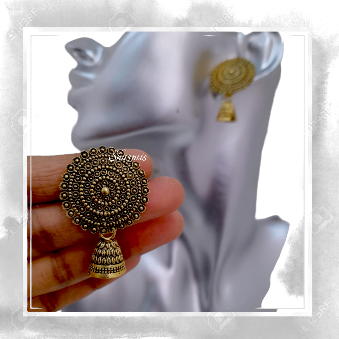 Gold Traditional Jhumka Earrings