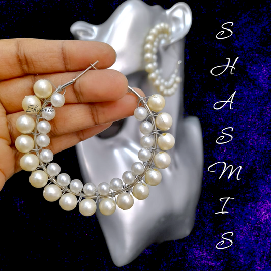 Pearls Full Hoop Earrings