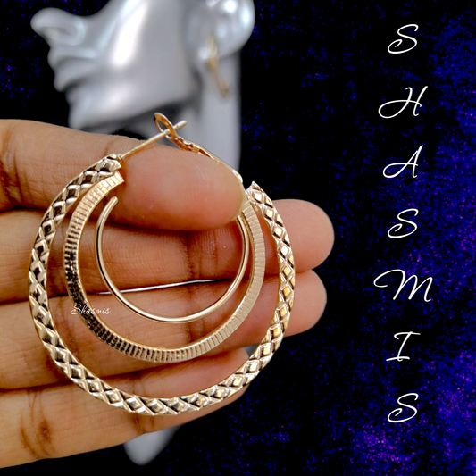Layer Golden Plated Hoop Earrings
