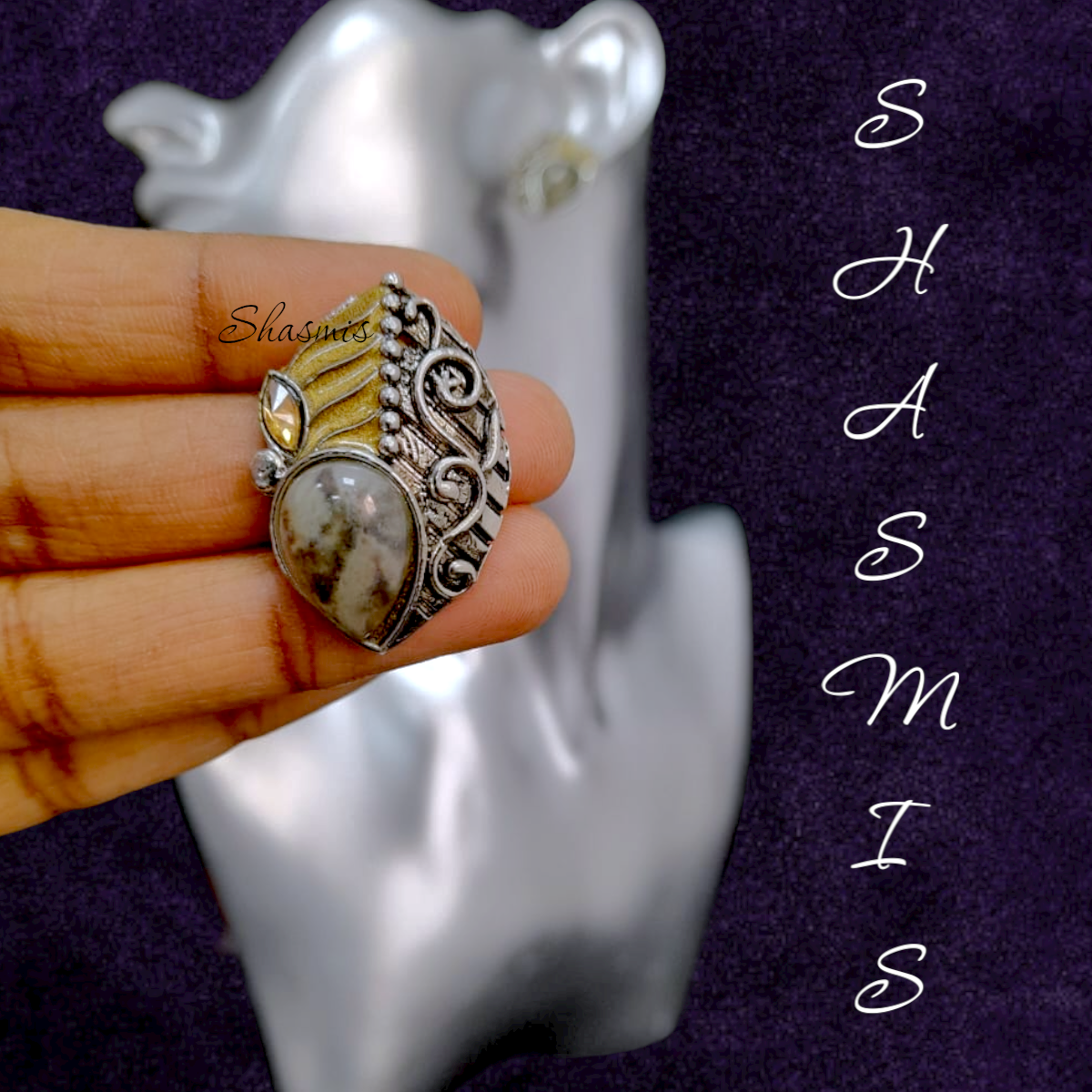 Pearl Stone Design Studs Earrings