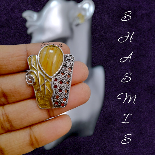 Yellow Stone Studs Earrings