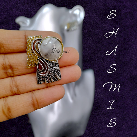 Pearl White Stone Studs Earrings