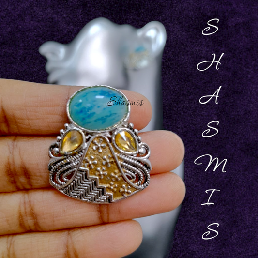 Sky Blue Stone Stud Earrings
