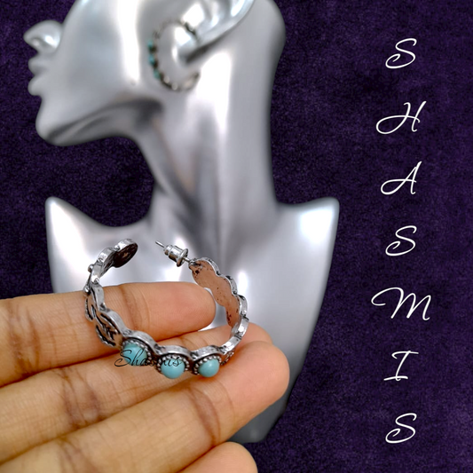 Blue Pearl Small Hoop Earrings