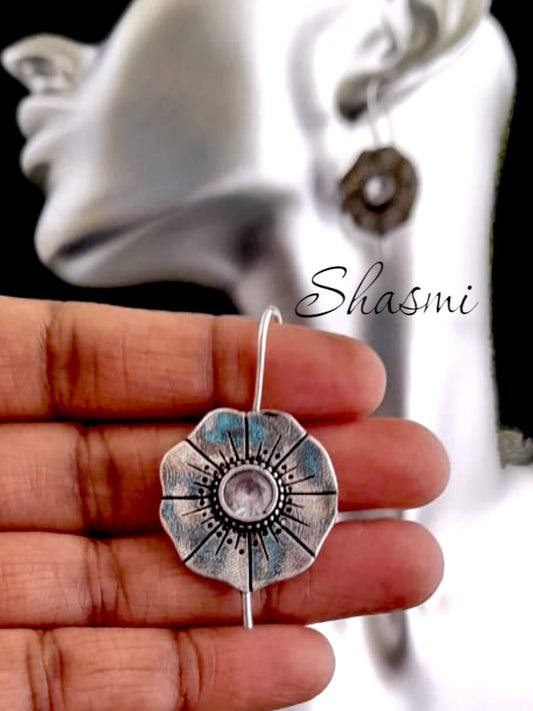 Silver Diamond Silver Design Earrings