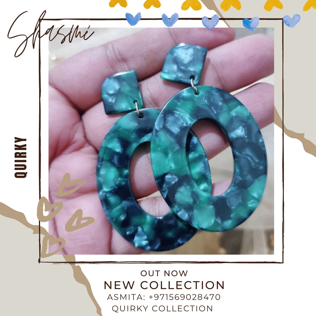 Green Quirky Earrings
