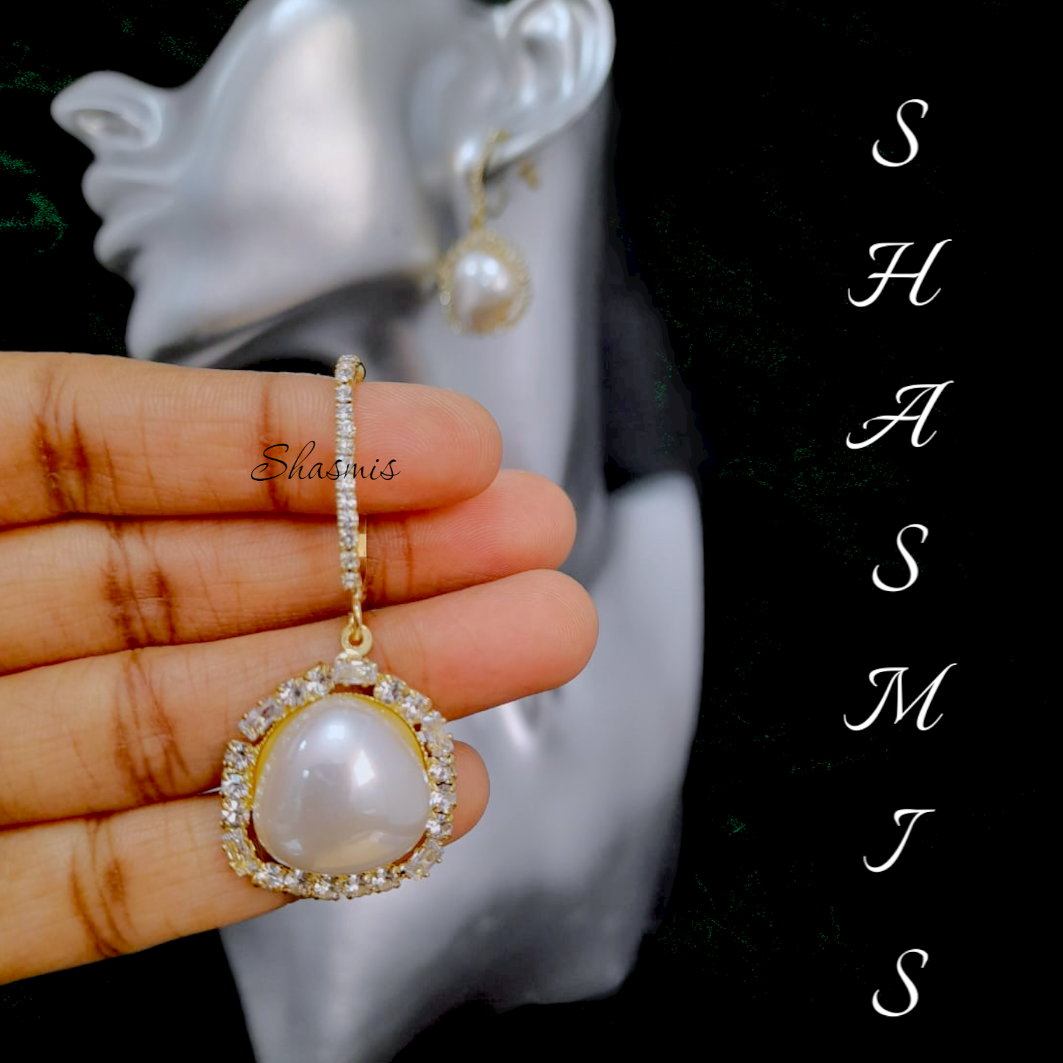 White Pearl With Gold Plating Earrings 