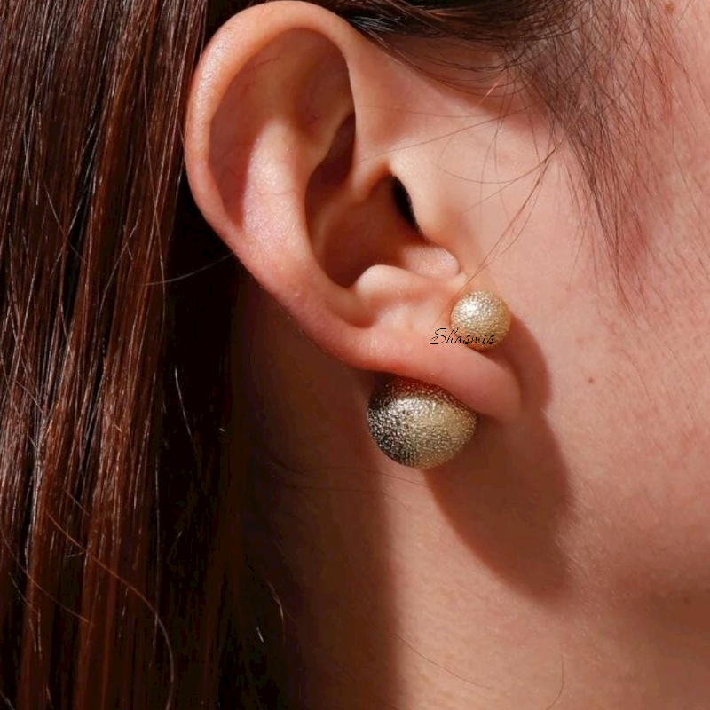 Golden Double Side Earrings 