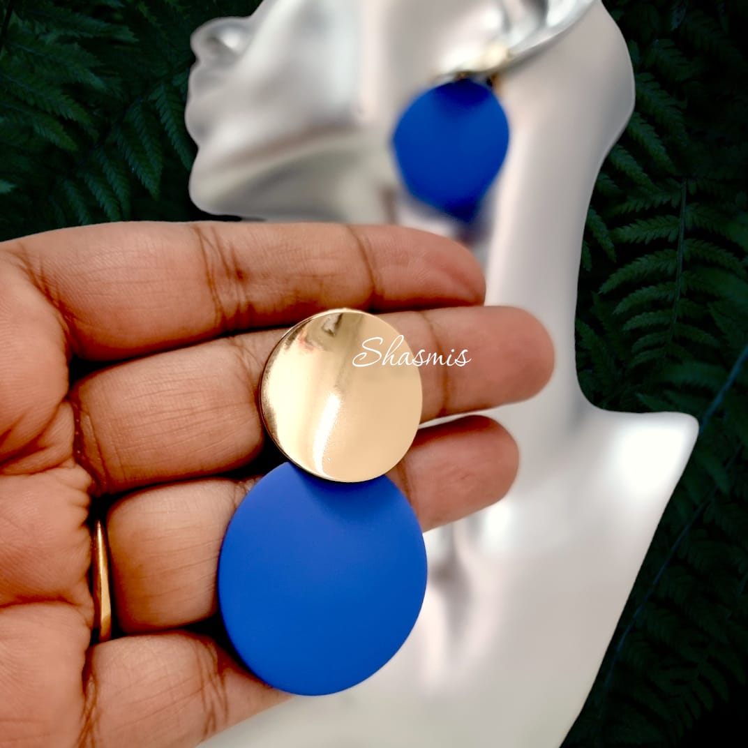 Purple With Gold Coin Earrings
