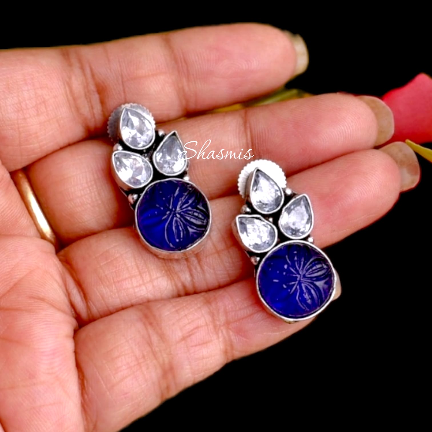Carved Stones Earrings