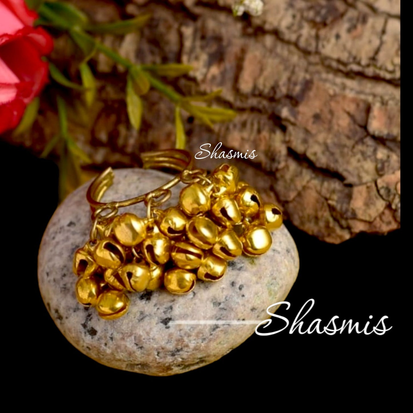 Gold Plated Ghungroo Ring