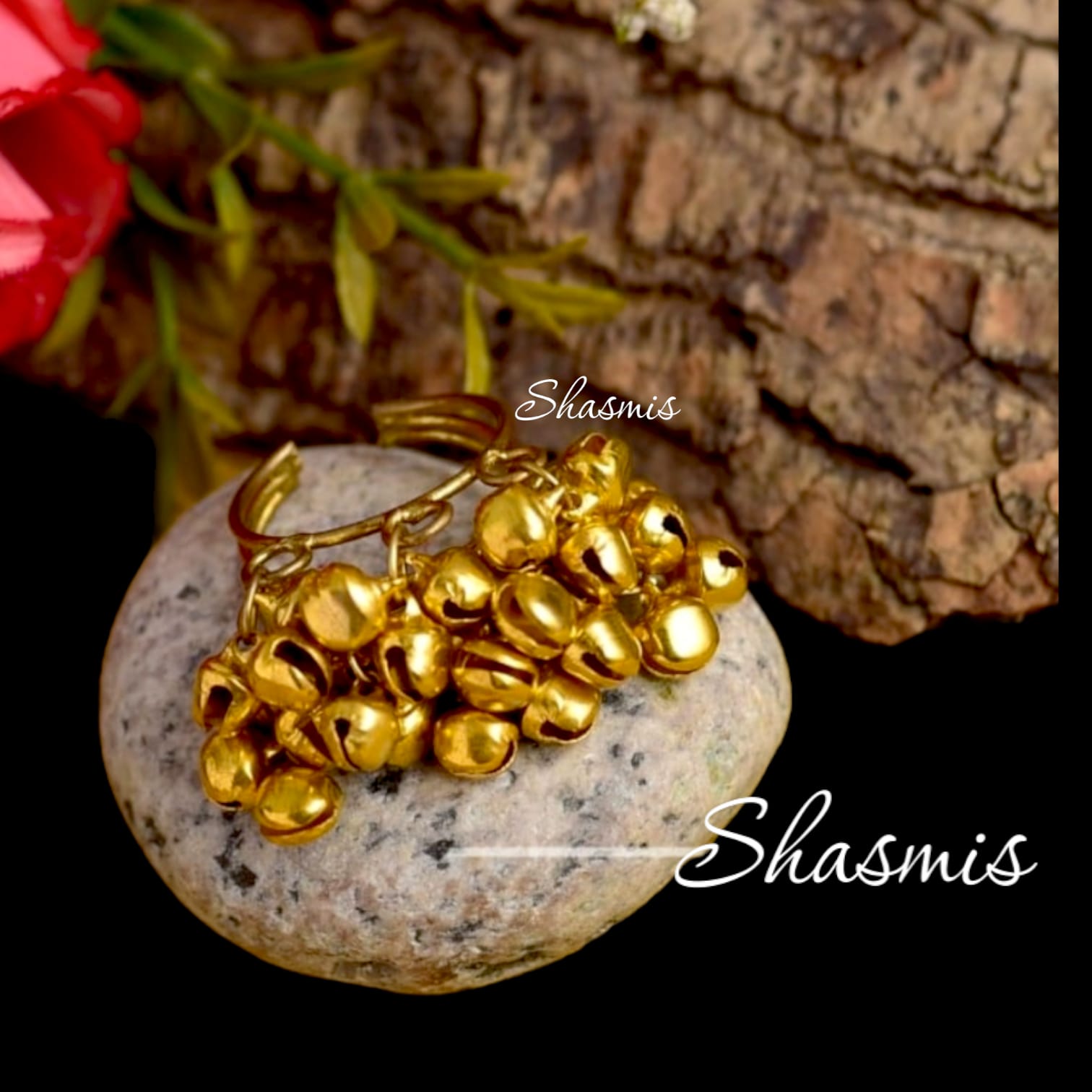 Gold Plated Ghungroo Ring