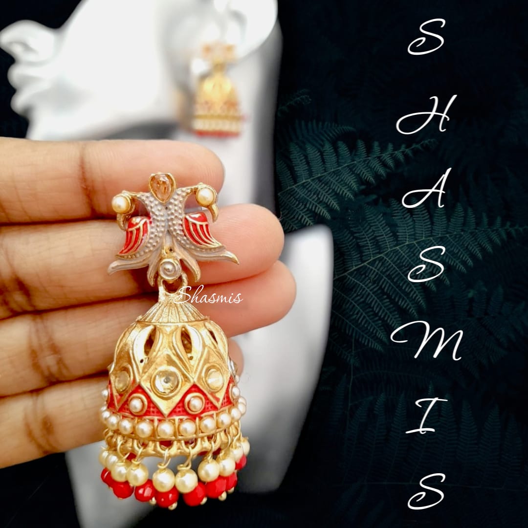 Matte Gold Plated Jhumka Earrings