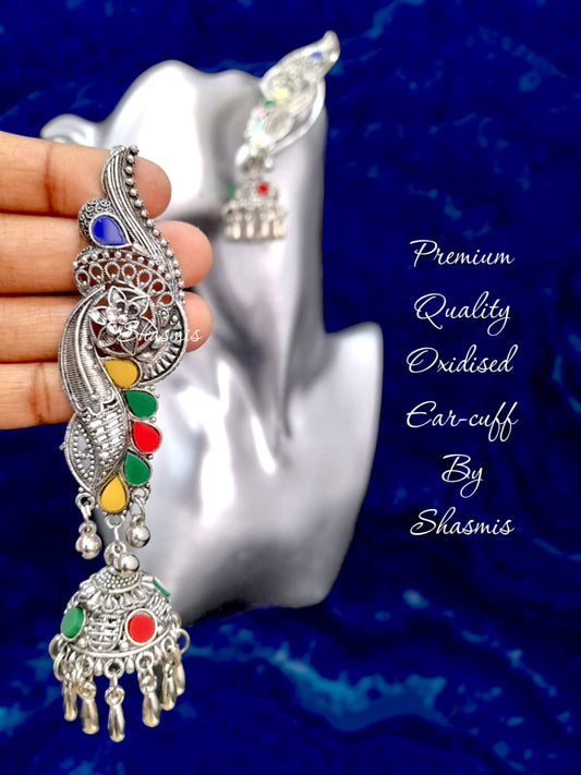 Silver Design Oxidised Earcuff