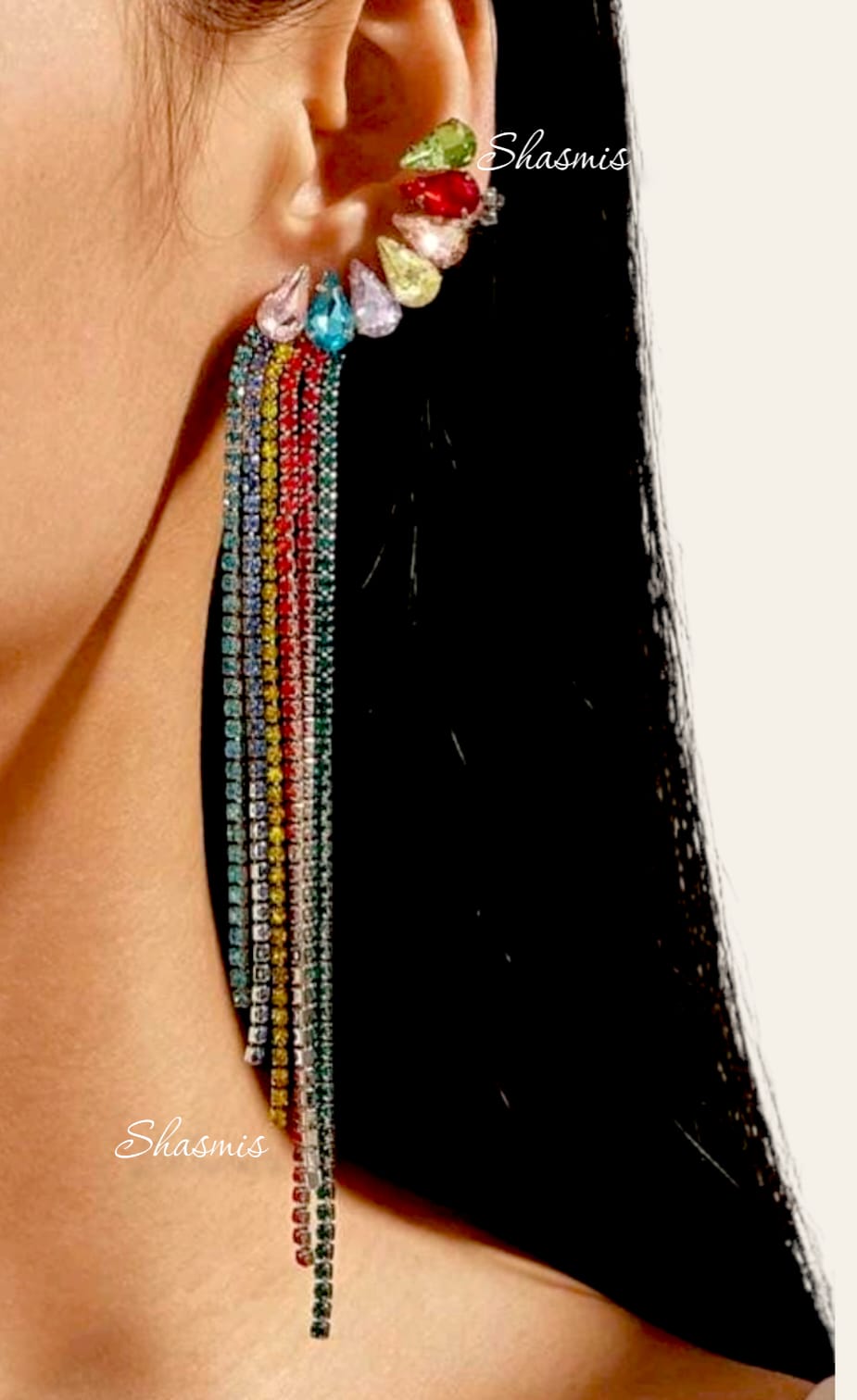 Multicolour Rihenstone Earcuff