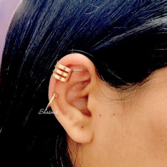 Adjustable Sterling Gold Earcuff