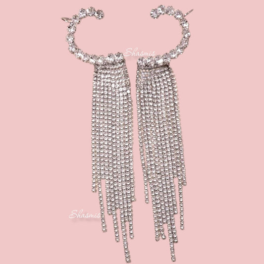 Silver Diamond Earcuff