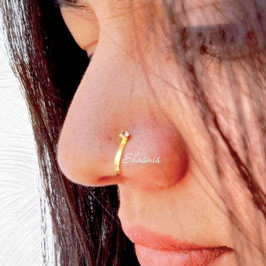 Single Stone Non-Pierced Nose Pin