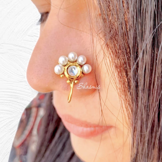 Pearl On Top Press/Non-PierceNose Pin