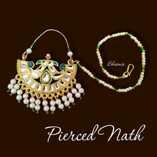 Rajwadi Alloy Nathiya For Pierced Nose Pin