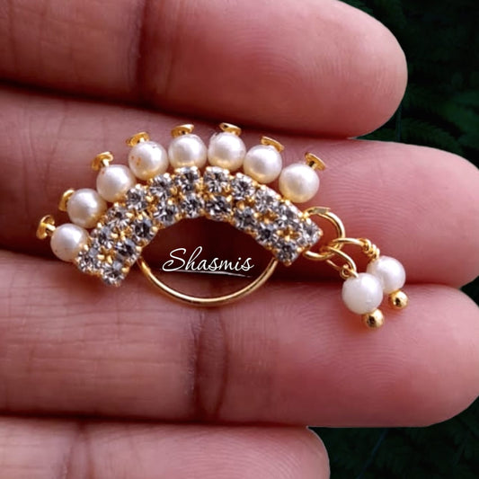White Stone Non-Pierced Nose Pin