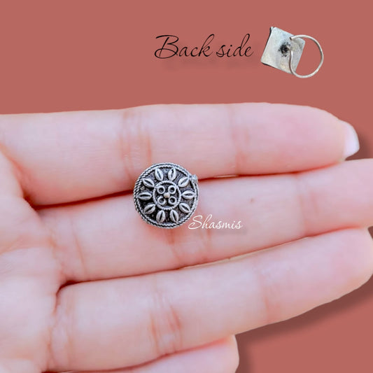 Flower Silver Design For Pierced Nose