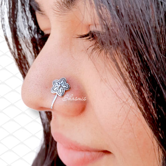 Flower Design Non-Pierced Nose Pin