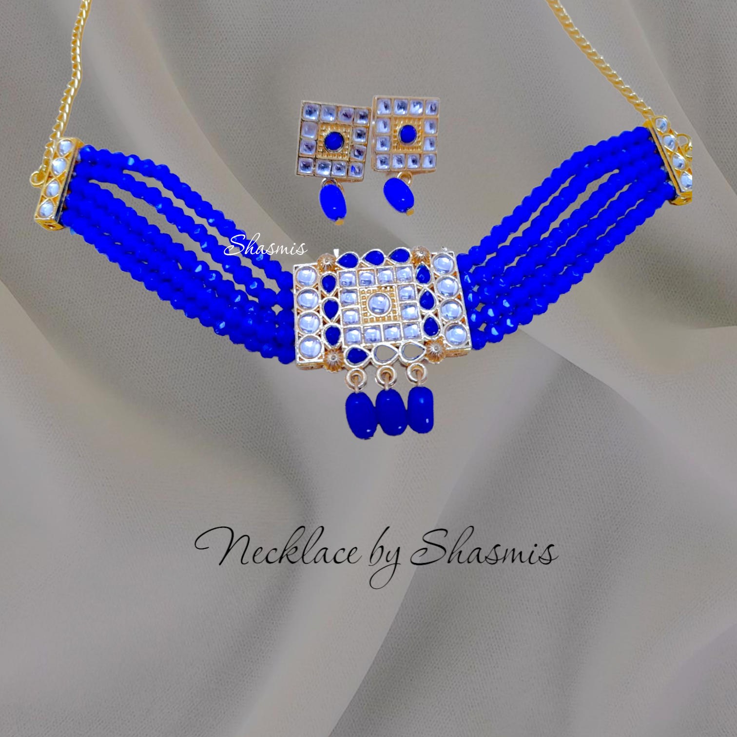 Blue Kundan Choker 