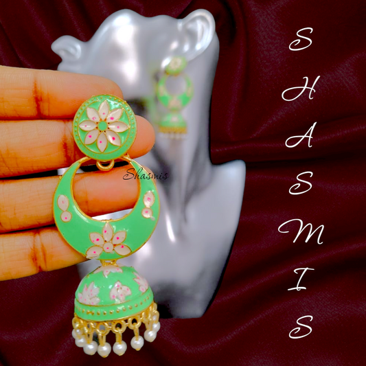 Mint Green Jhumka Earrings