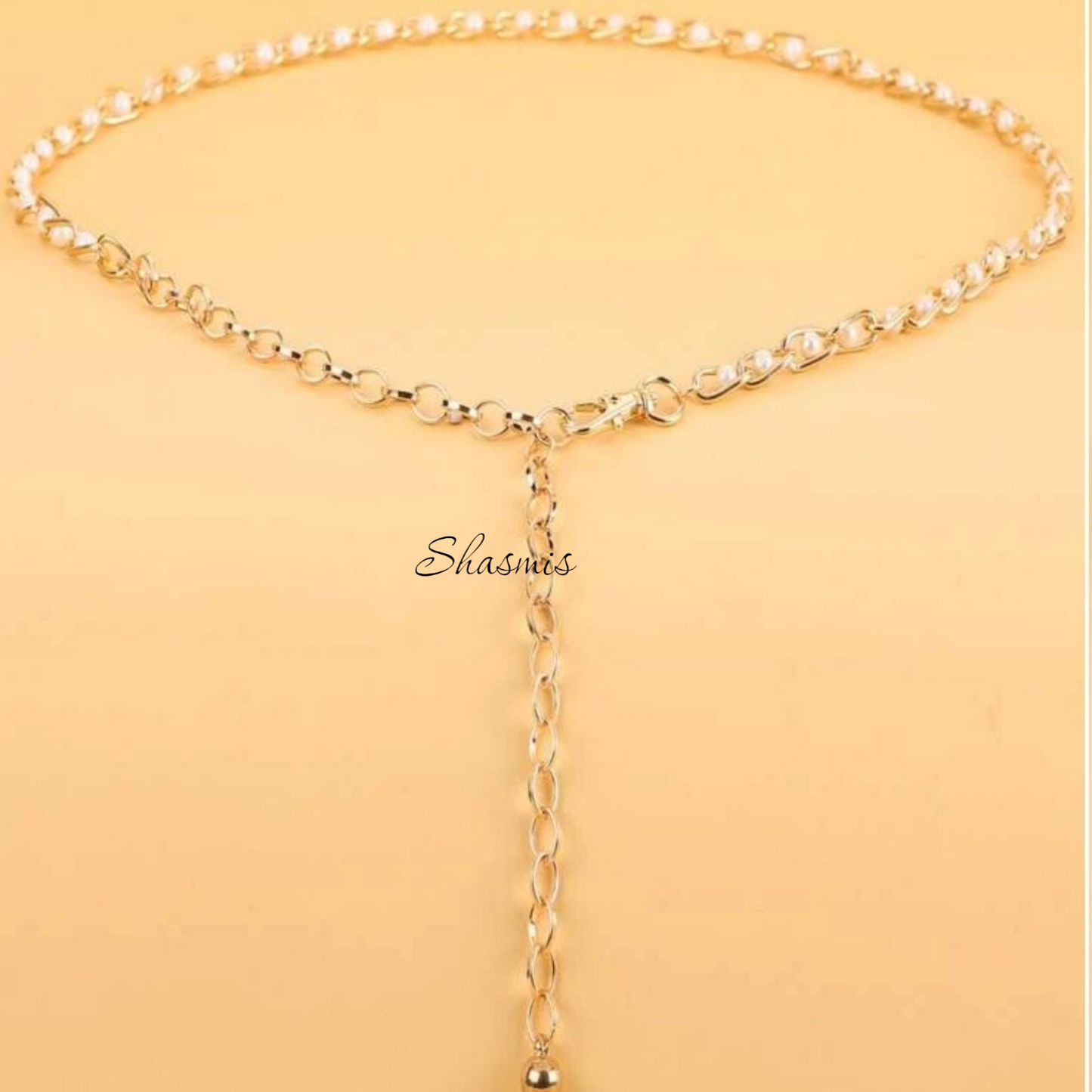 Chain Pearl Gold Plated Waist Belt