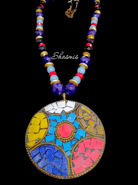 Multi Color Design Beaded Necklace