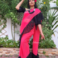Plain Georgette Ruffle Saree