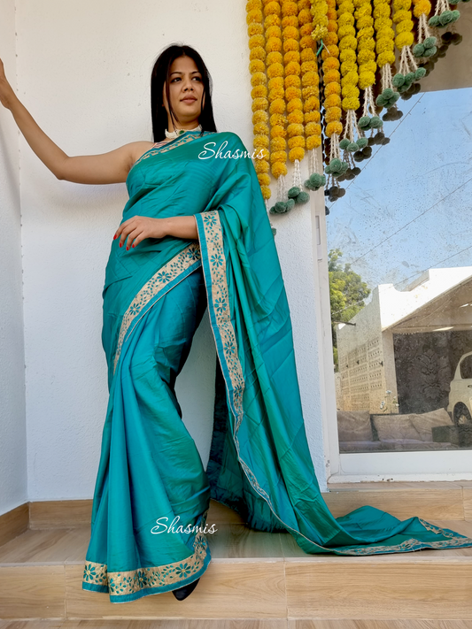 Blue color Silk Handloon Border