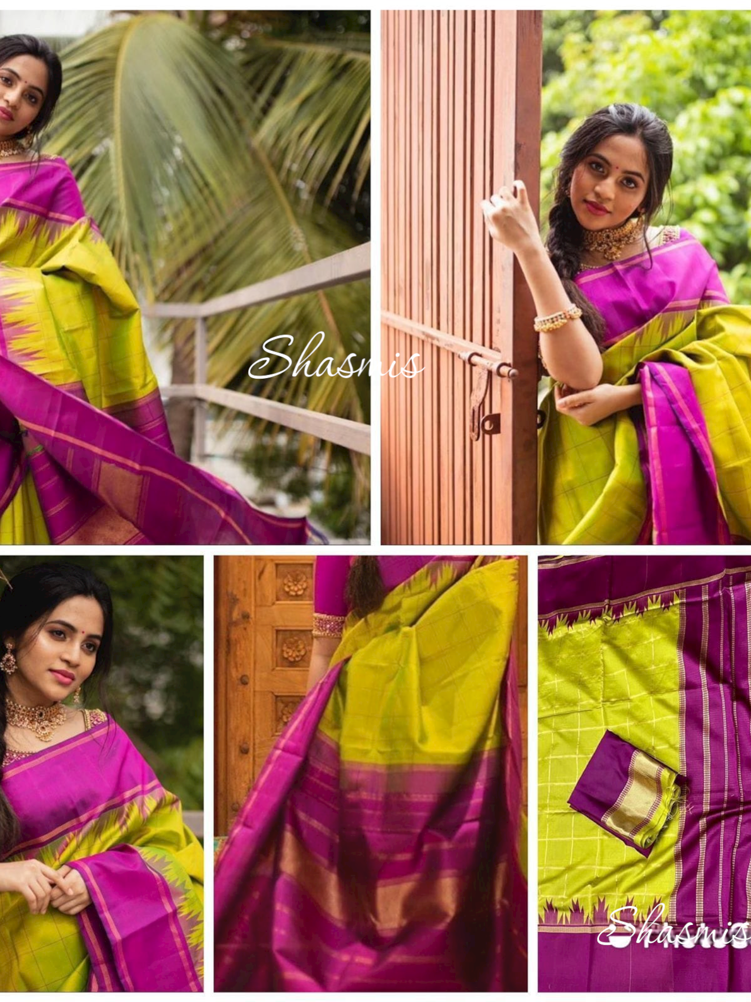 Yellow With Pink Border Silk Saree