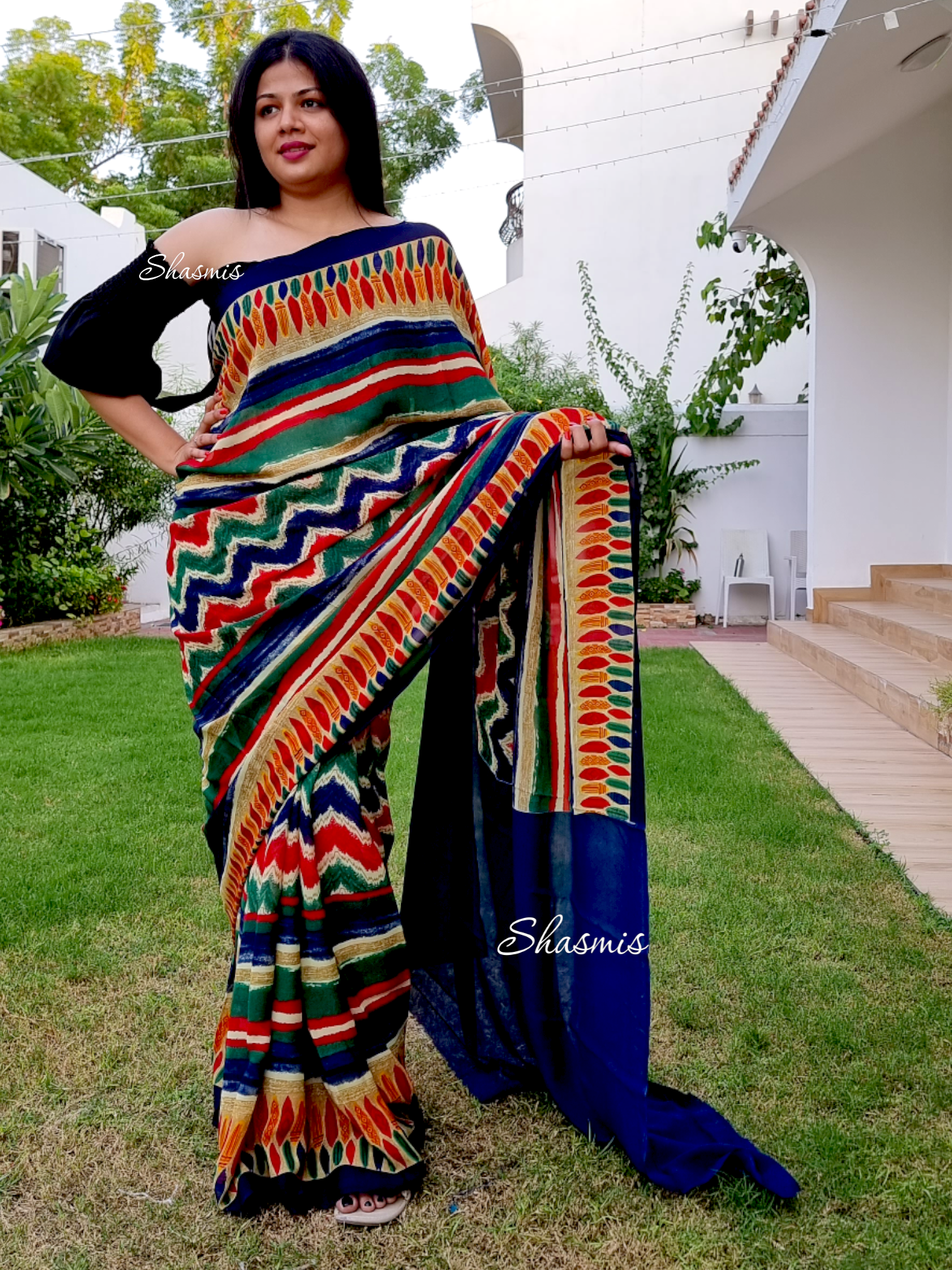 Multicolor Georgettee Saree