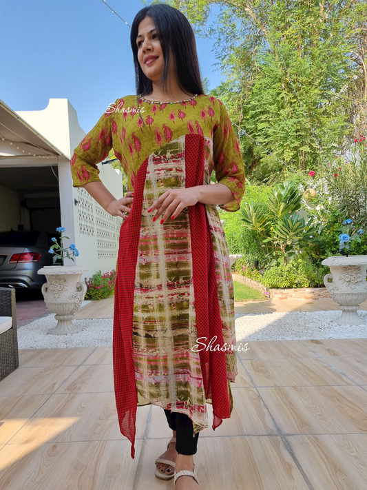 Mustard Color Georgette Kurtis