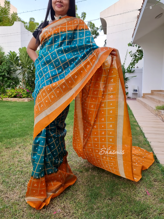 Checks Bhandani Saree