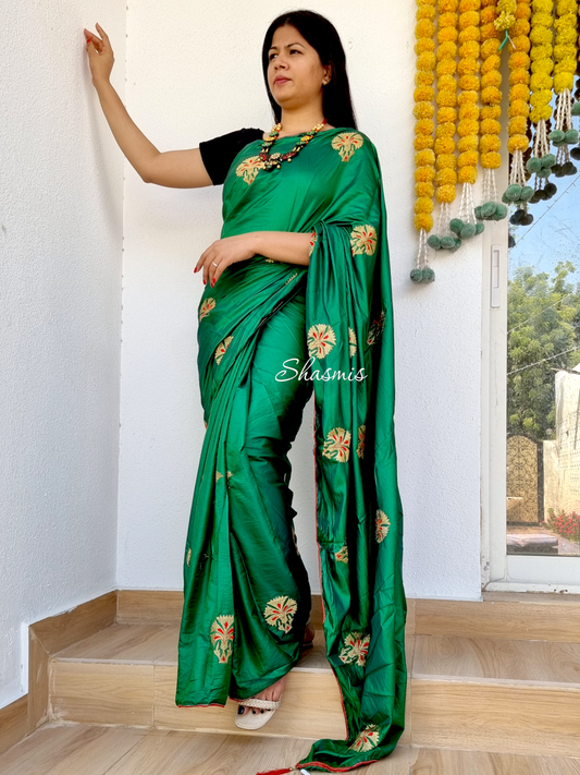 Green Color Orgenza Silk Saree