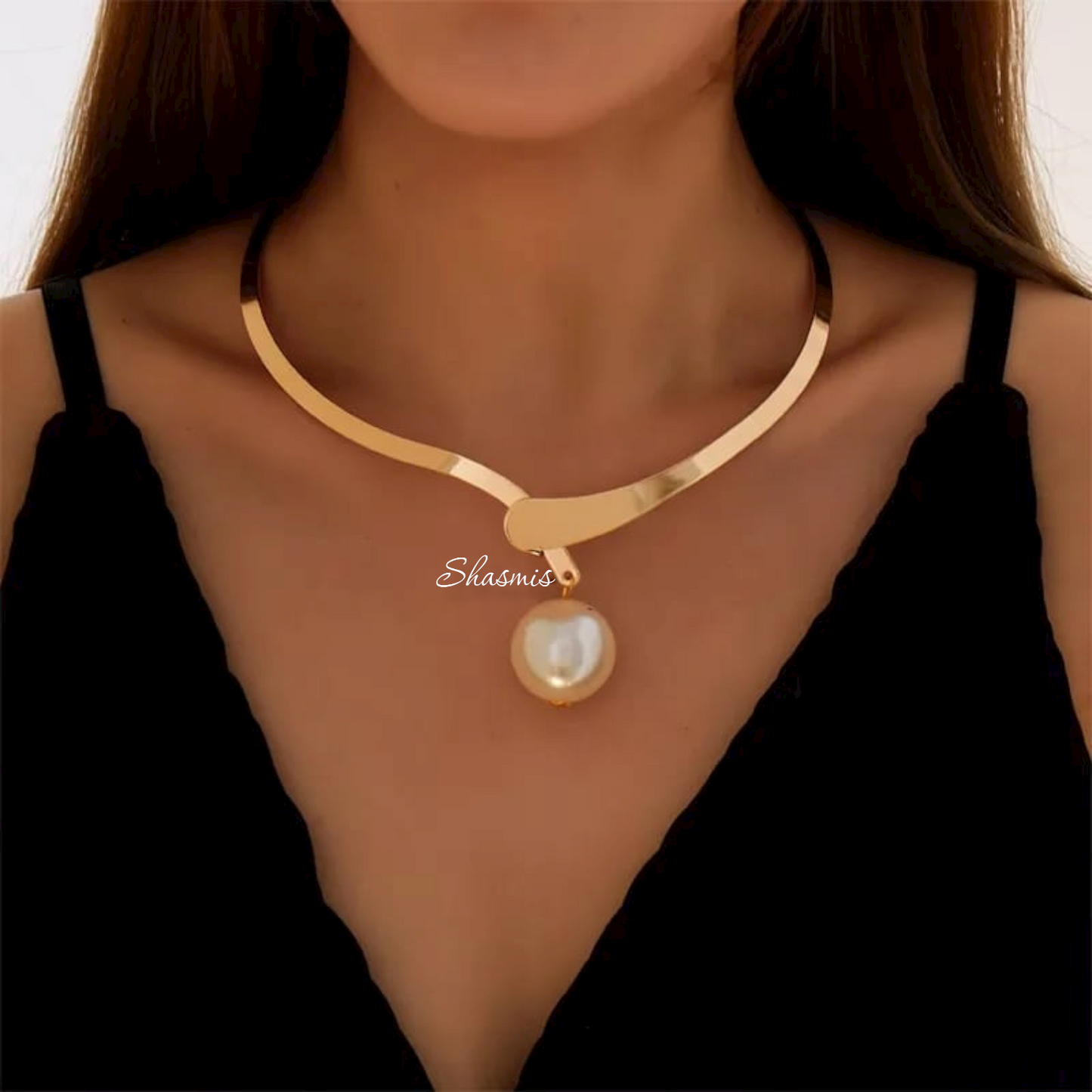 Pearl Golden Neck Choker 