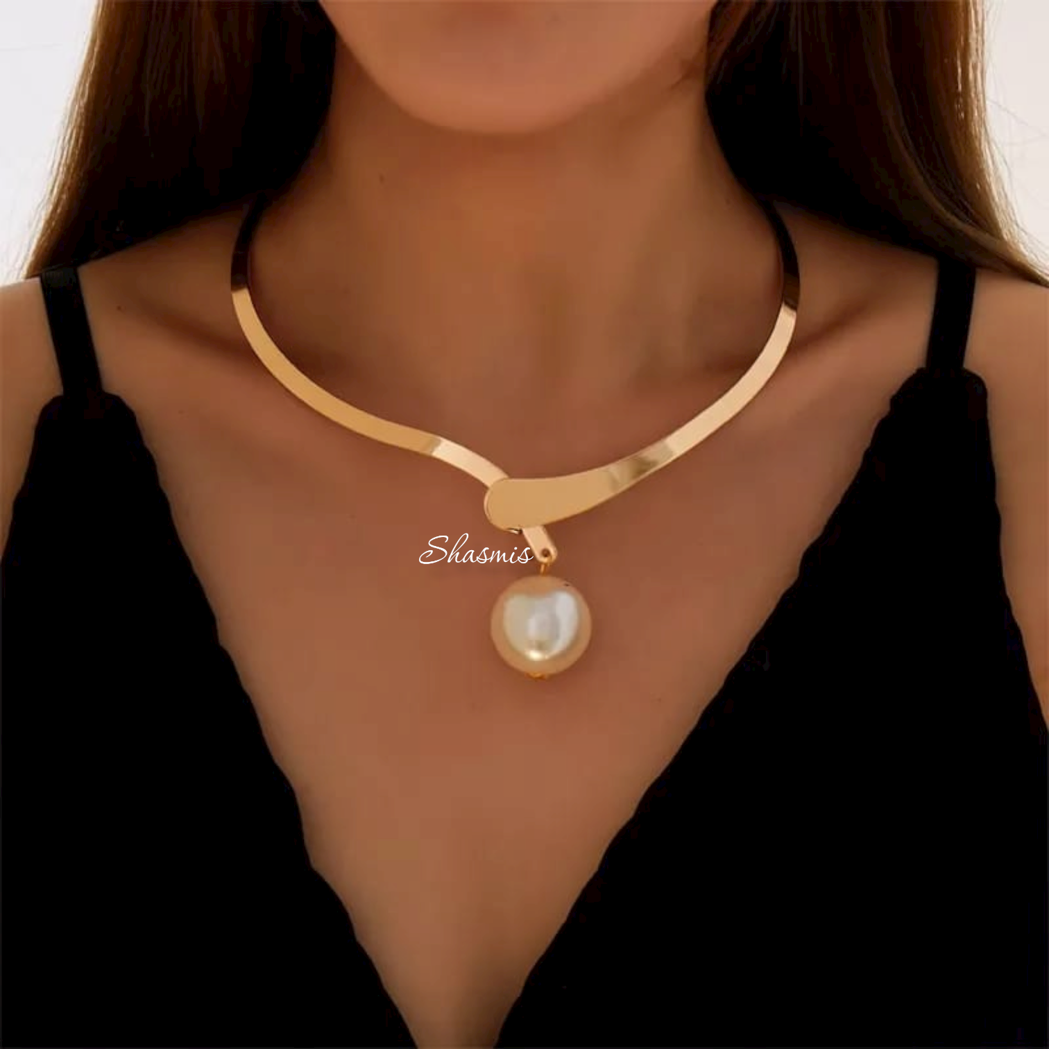 Pearl Golden Neck Choker 