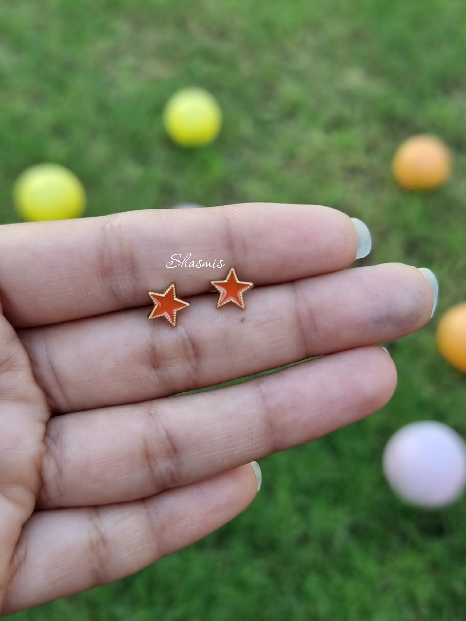 Brown Color Star Design Earrings For Kids, Packed In Gift Box