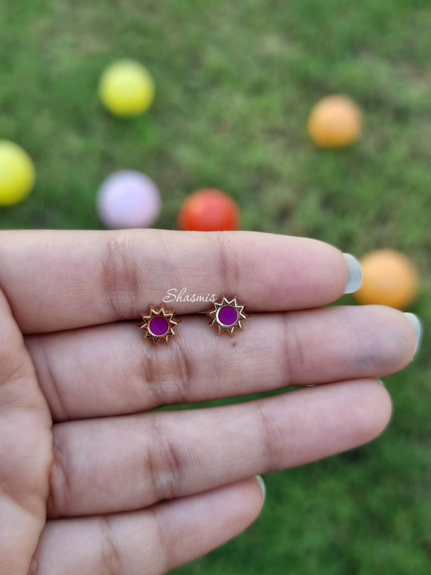 Purple Color Star Design Earrings For Kids, Packed In Gift Box