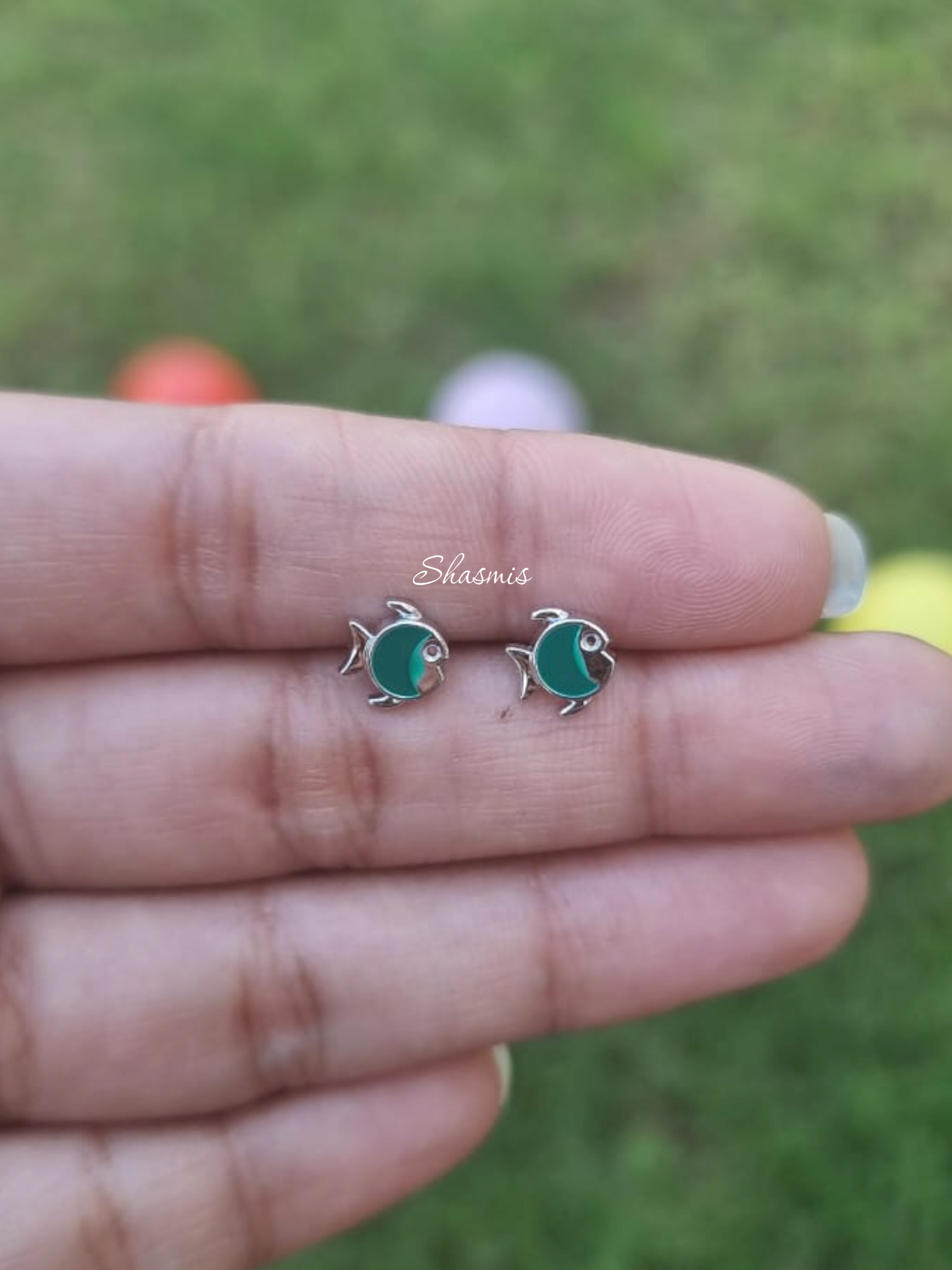 Green Color Fish Desoign Earrings For Kids, Packed In Gift Box