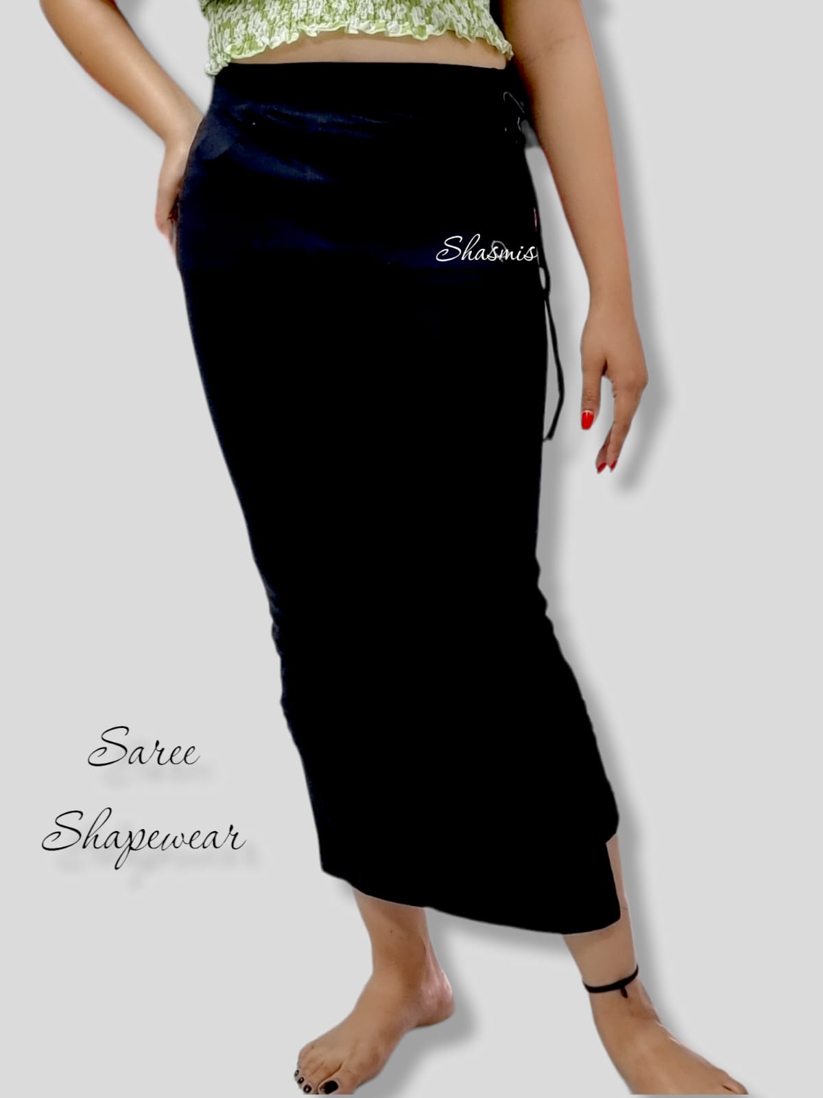 Black Color Saree Shapewear With Side Slit