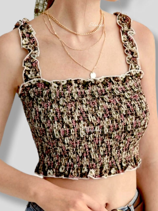 Floral Shirred Blouse 