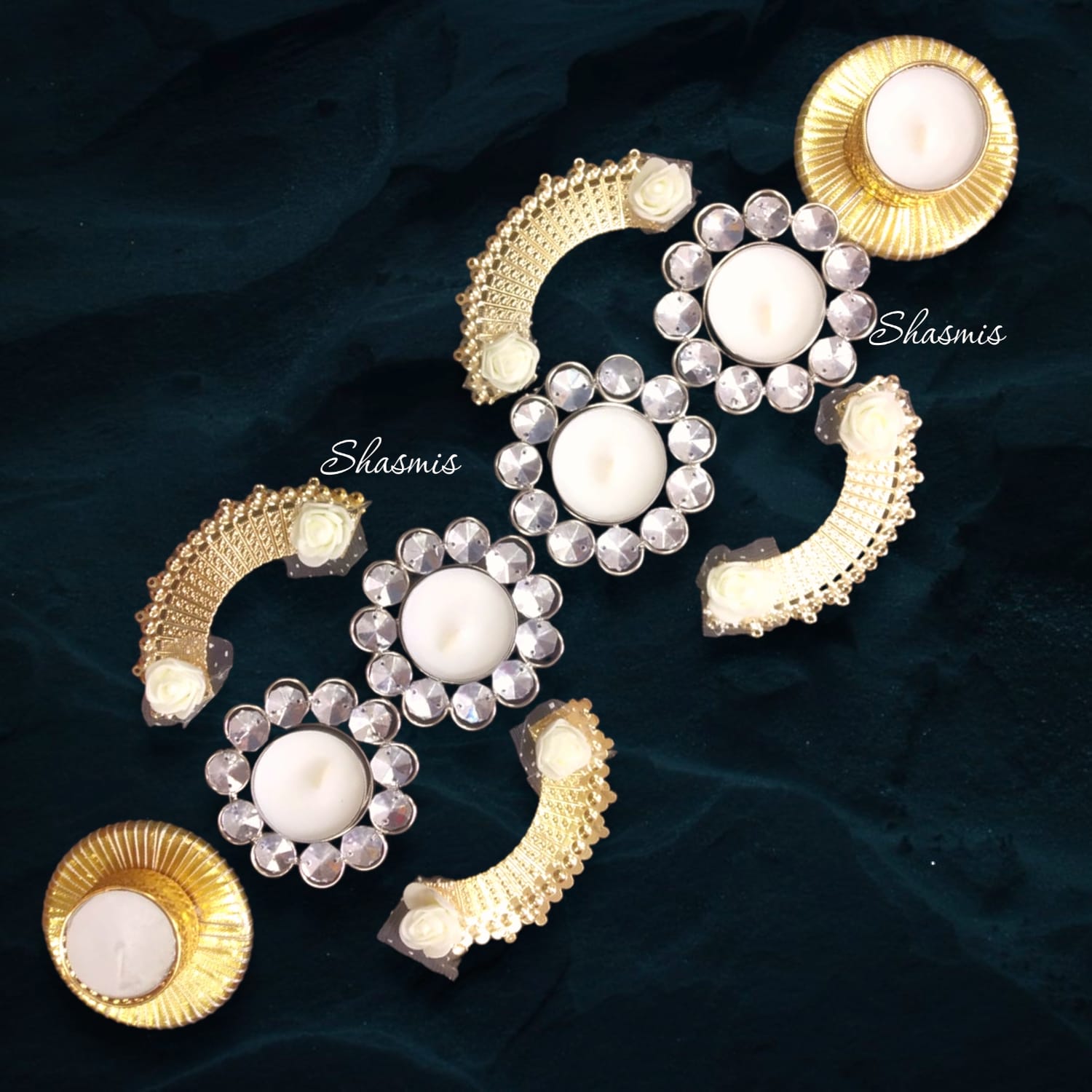 Silver And Golden Design Candle Holder