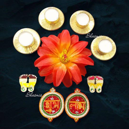 Flower Design With Candle Décor Set With Subhlabh 